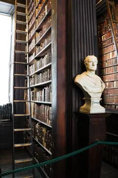 Bust in Long Room, Trinity College Stock Photos