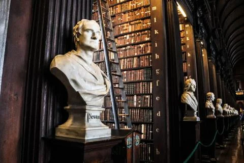 Bust in Long Room, Trinity College Stock Photos