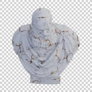 Bust of Marcantonio Ruzzini statue, 3d renders, isolated, perfect for your .. Stock Illustration