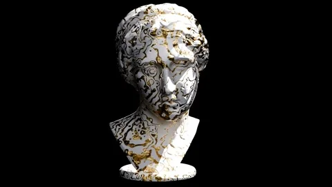 Bust of Nymph or muse Cinematic Render Stock Footage 337336287