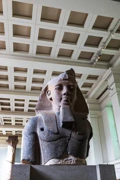 Bust of Pharaoh Ramesses II on display at the British Museum. London, UK, 21 Stock Photos
