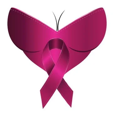 Bust with pink ribbon 스톡 일러스트