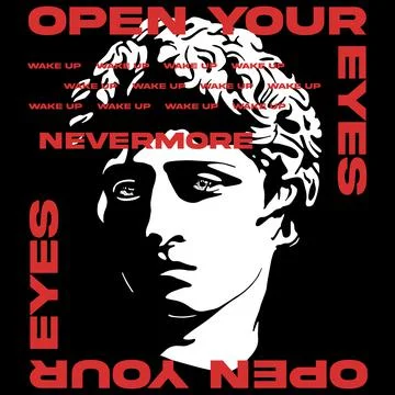 Bust with red color slogans Illustrazione stock
