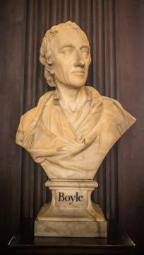 Bust of Robert Boyle in Trinity College Library Stock Photos