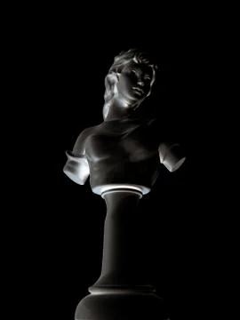 Bust statue isolated on black Stock Illustration