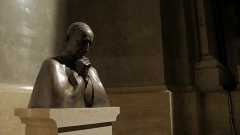 Bust Statue Of Saint Stock Footage 121091443