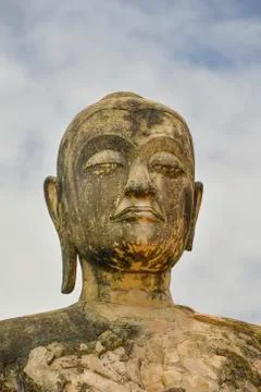 Bust of a stone Buddha Stock Photos
