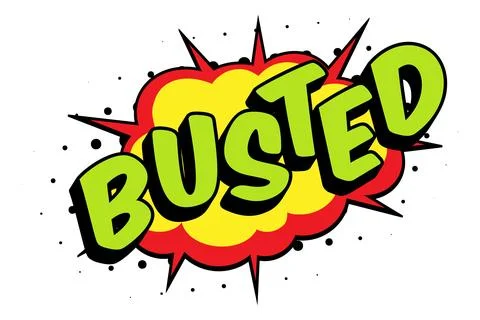 BUSTED Comic Book Pop Art Explosion Burst Graphic Illustrazione stock