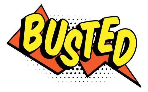 BUSTED Comic Book Pop Art Speech Bubble Lightning 스톡 일러스트