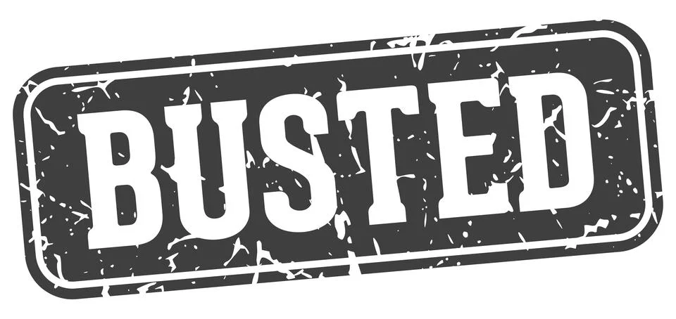 Busted rectangular sign. busted stamp Stock Illustration