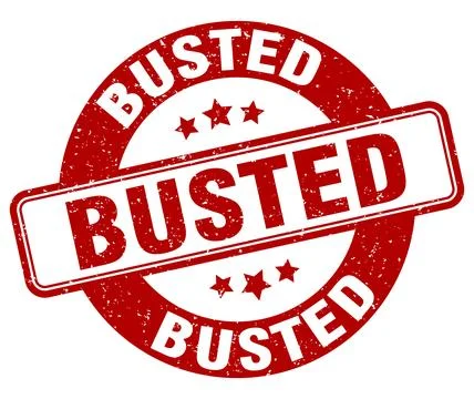 Busted stamp. busted label. round grunge sign Stock Illustration