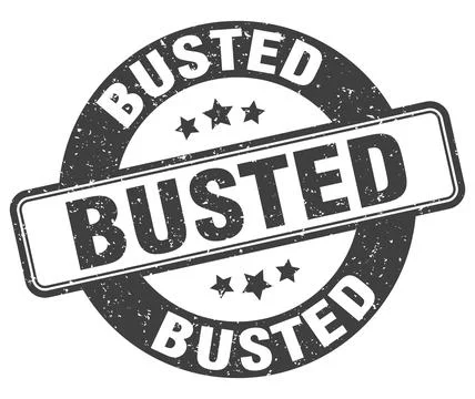 Busted stamp. busted label. round grunge sign Stock Illustration
