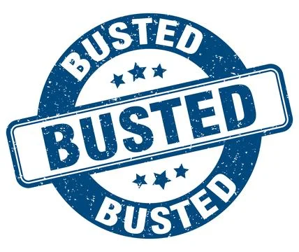 Busted stamp. busted label. round grunge sign Stock Illustration