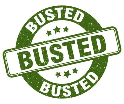 Busted stamp. busted label. round grunge sign Stock Illustration