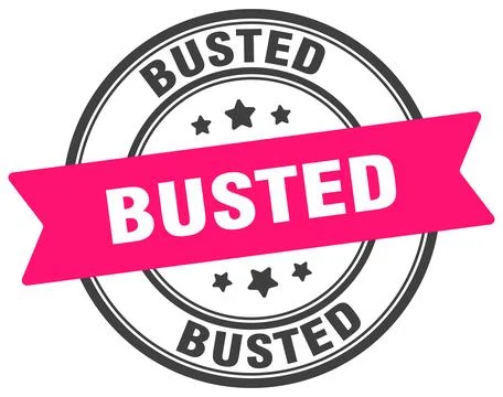 Busted stamp. busted label on transparent background. round sign Stock Illustration