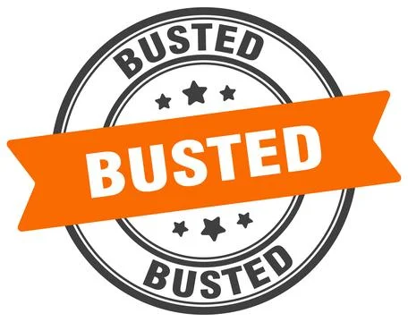 Busted stamp. busted label on transparent background. round sign Stock Illustration