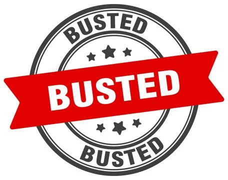 Busted stamp. busted label on transparent background. round sign Stock Illustration