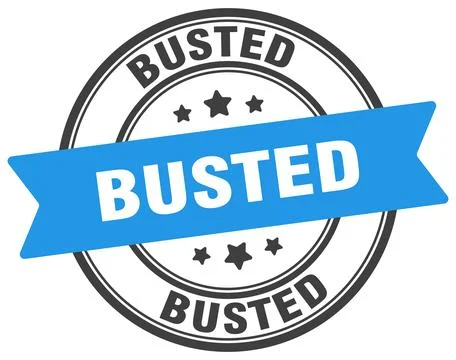 Busted stamp. busted label on transparent background. round sign Stock Illustration