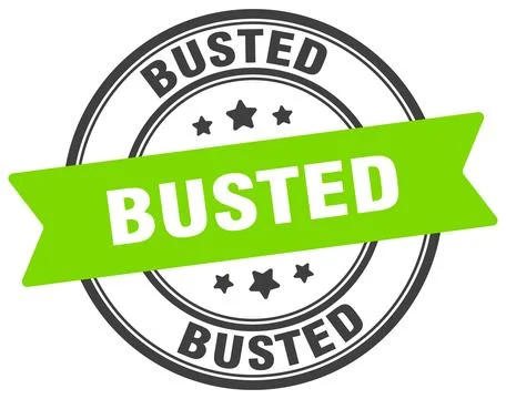 Busted stamp. busted label on transparent background. round sign Stock Illustration