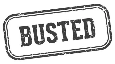 Busted stamp. busted rectangular stamp on white background Stock Illustration