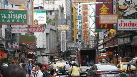 Bustling in Bangkok Chinatown 스톡 동영상 107536064
