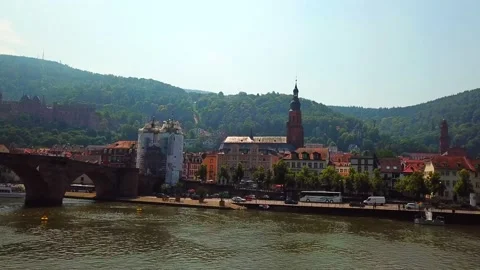 Bustling European Riverfront 2 Stock Footage 142240627