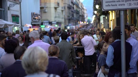 Bustling Italian Streets filled with People Stock Footage