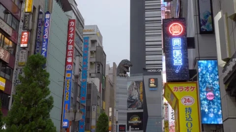 Bustling Kabukicho District With Neon Lighting And Vibrant Nightlife In Stock Footage 337388874