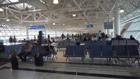 Busy Airport Stock Footage 182629461