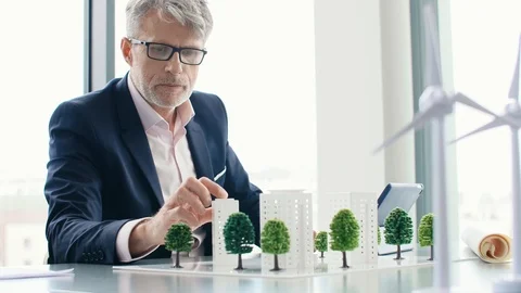 Busy architect working on project  Stock-Footage 111315630