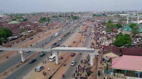 Busy area and Rush hour in Nigeria Africa Video stock 188311937
