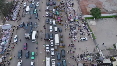 Busy area and Rush hour in Nigeria Africa Vídeo Stock 188313464
