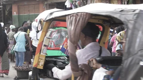 Busy area, Rush hour and Africa survival in nigeria Video stock 247975324