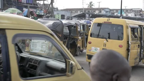 Busy area, Rush hour and Africa survival in nigeria 動画素材 247977360