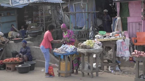 Busy area, Rush hour and Africa survival in nigeria Stockbeeldmateriaal 247979828
