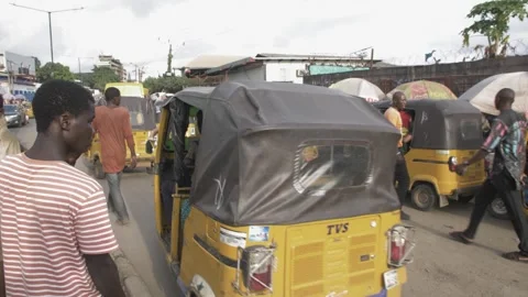 Busy area, Rush hour and Africa survival in nigeria Stock-Footage 249376207