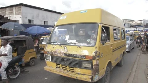 Busy area, Rush hour and Africa survival in nigeria 動画素材 249376278