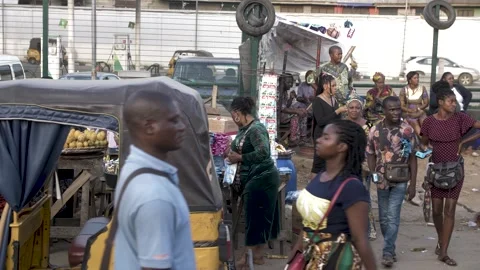 Busy area, Rush hour and Africa survival in nigeria 스톡 동영상 249376686