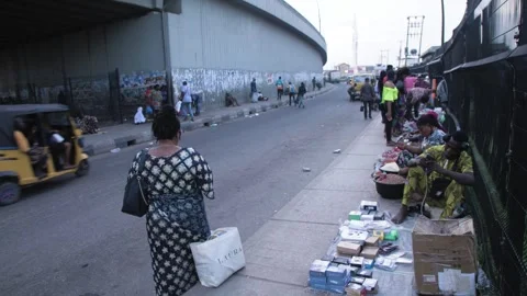 Busy area, Rush hour and Africa survival in nigeria Stock Footage 249391904
