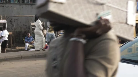 Busy area, Rush hour and Africa survival in nigeria Stock Footage 249393371