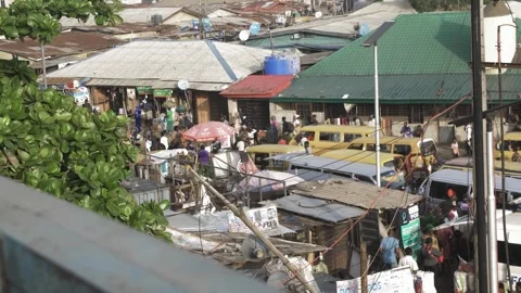 Busy area, Rush hour and Africa survival in nigeria Stock Footage 249394959