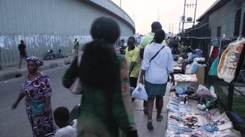 Busy area, Rush hour and Africa survival in nigeria Stock Footage 249396013