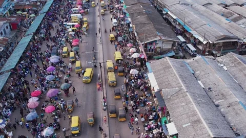 Busy area, Rush hour and Africa survival in nigeria Stock Footage 249397449