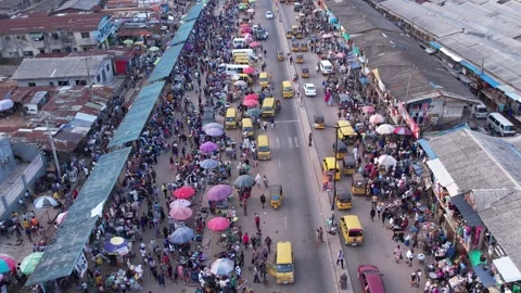 Busy area, Rush hour and Africa survival in nigeria Stock Footage 249397696