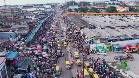 Busy area, Rush hour and Africa survival in nigeria Stock Footage 249397776