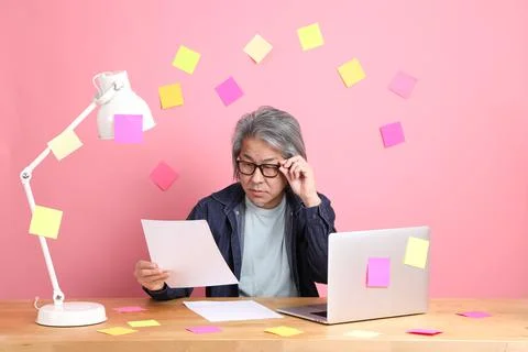 Busy Asian Man Stock Photos