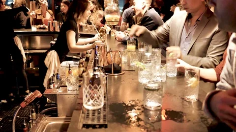Busy Bar Stock Footage