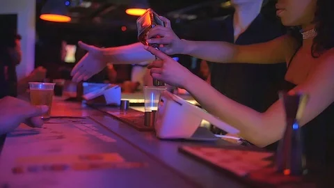 Busy Bar Stock Footage 123520935