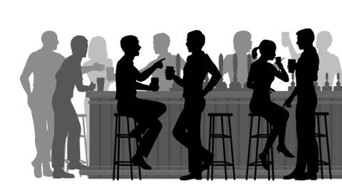Busy bar Stock Illustration