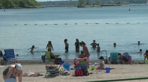 Busy beach (7 of 10) Stock Footage 12669260
